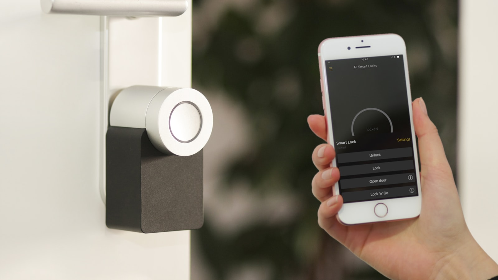 Smart home devices connected on a shelf