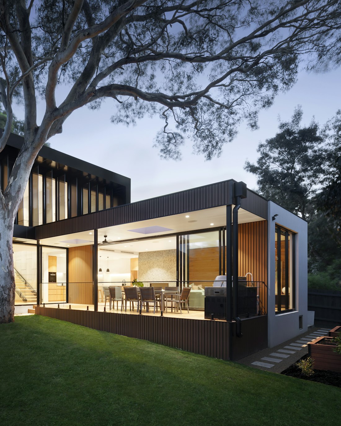 A bright, modern living room with connected smart-home devices